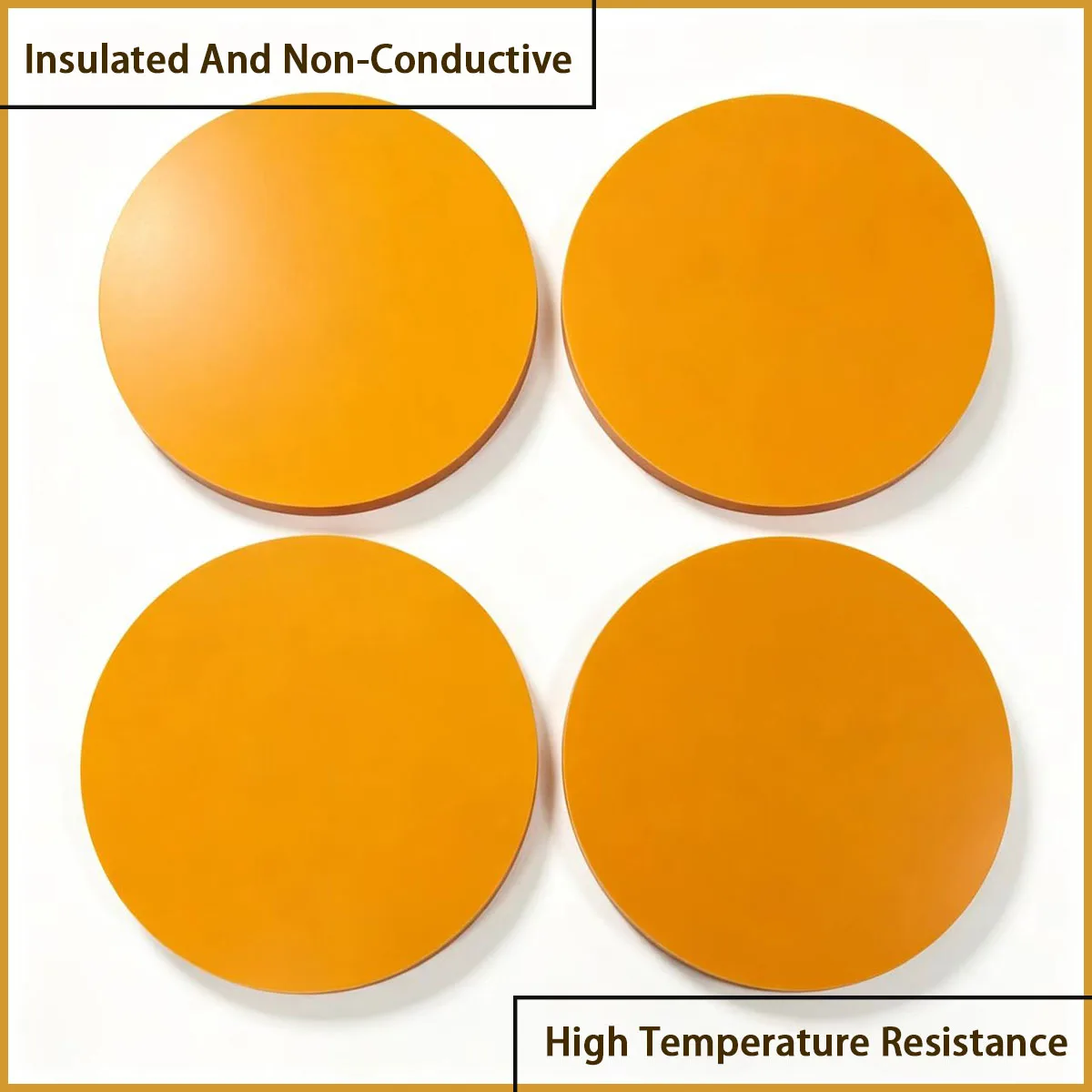 Yellow phenolic resin circular plate with a diameter of 100-300mm is used for electrical insulation pads,mechanical fixtures,etc