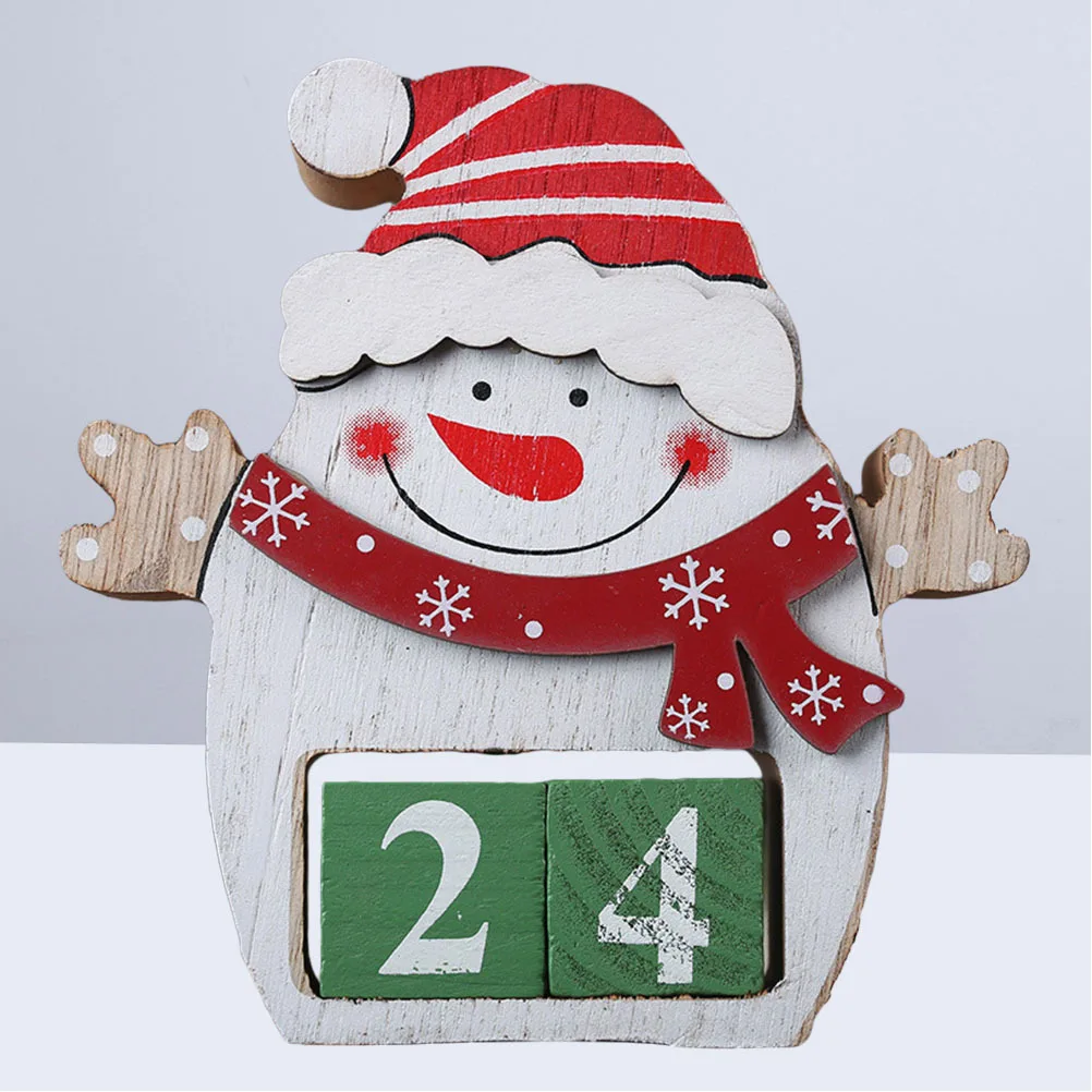 

Stylish Wooden Christmas Perpetual Calendar Reusable Desk Decor Rustic Finish Retro Gift for Year Round