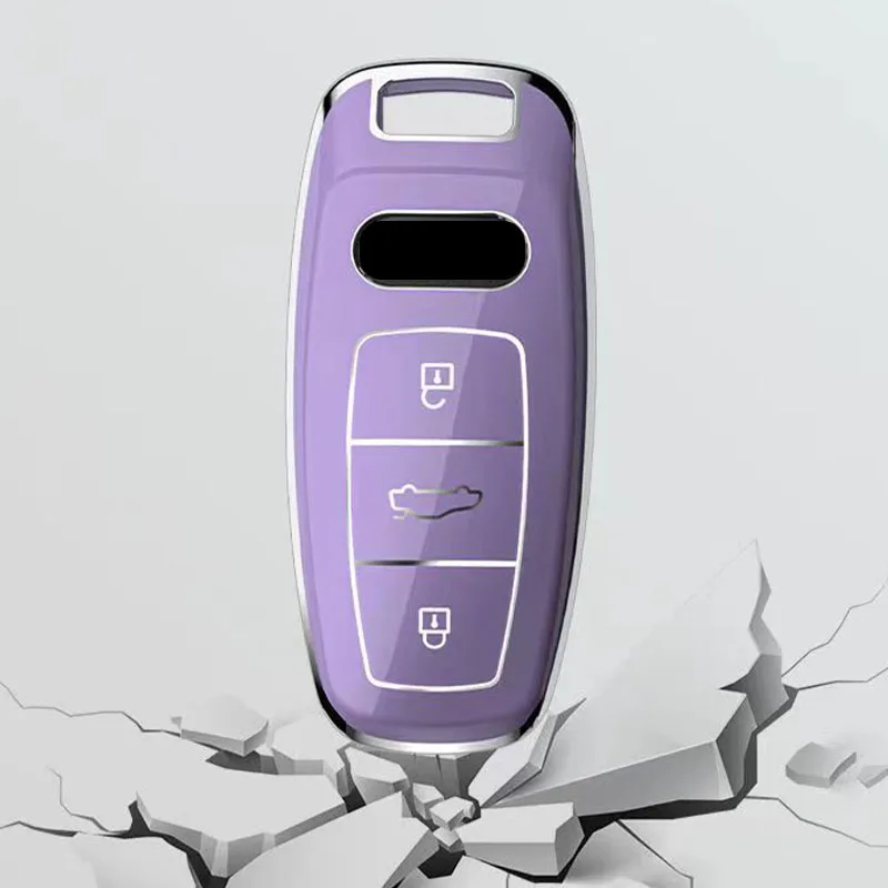 حافظة واقية من مادة البولي يوريثان الناعم لمفتاح السيارة عن بعد لهواتف أودي A3 A4 B9 A6 A7 4K A8 E-tron Q5 Q8 C8 D5 SQ8 ملحقات السيارة #5