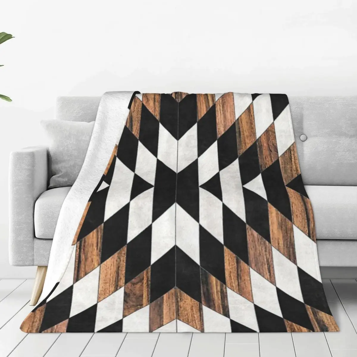 

Urban Tribal Pattern No.13 - Aztec - Concrete And Wood Blankets Warm Flange Soft and Comfortable Picnic Blanket Birthday Gift