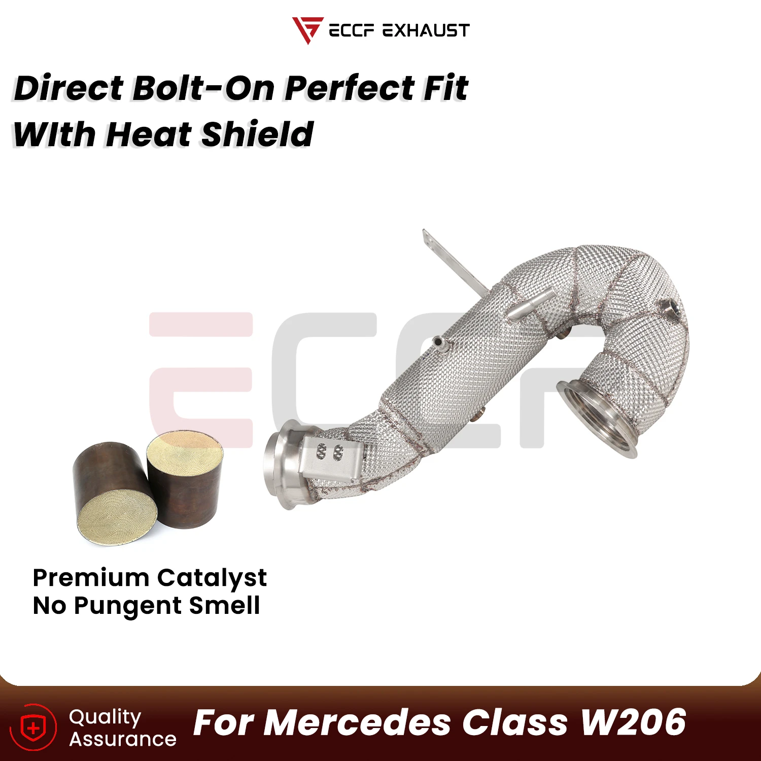 

ECCF Sporty Downpipe with Heat Insulation For Mercedes Class W206 Aggressive Sound Plug and Play Upgrade Performance