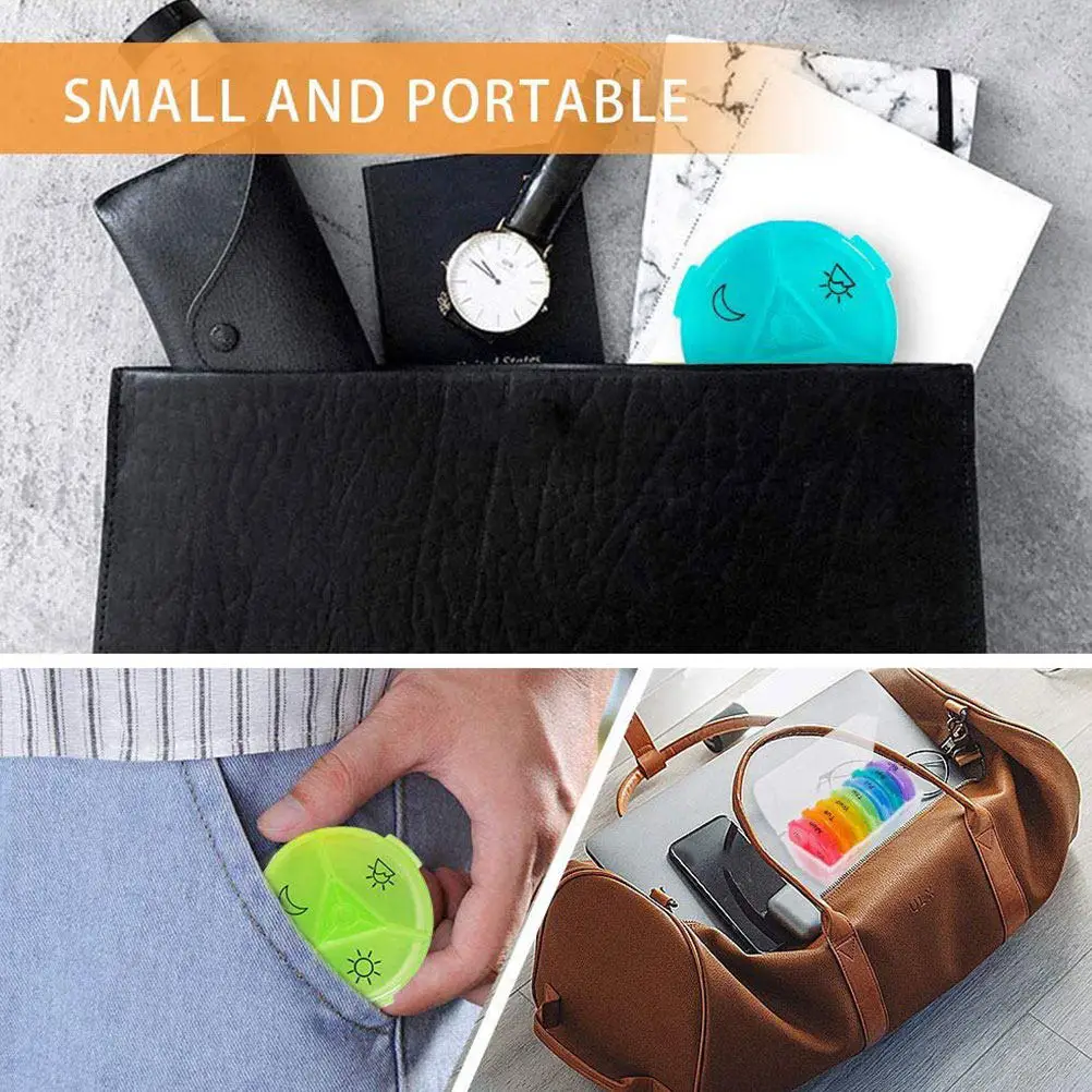 1Set Weekly Medicine Storage Box 21 Compartments Portable Plastic Pill Organizer Travel Dispenser Dispenser Weekly