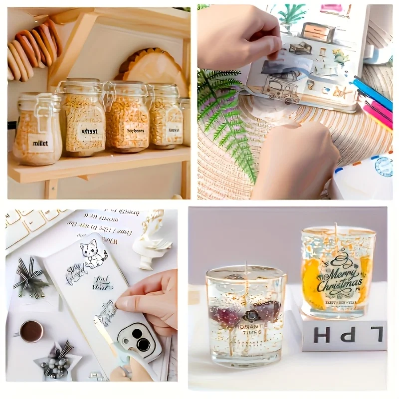 Transparent Self-Adhesive Thermal Paper Rolls: 57Mm X 25Mm, Compatible with Most Mini Printers