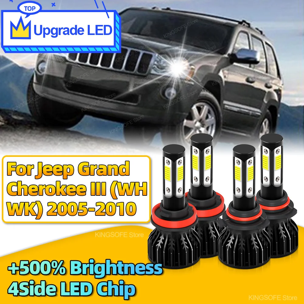 

2/4PCS LED Canbus 30000LM Car Headlight H11 HB3 Car Bulb Turbo Lamp 6000K For JEEP GRAND CHEROKEE III WH WK 2005 2006 2007-2010