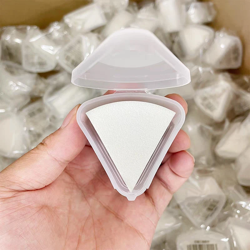 60pcs Triangle Makeup Sponge Soft Fan Shaped Puff Liquid Foundation Concealer Cream Tool Detail Powder Puff Cosmetics Applicator