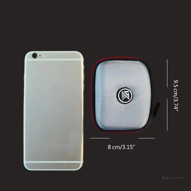 Square Earphone Storage Box Convenient Earbuds Case Protective Cover Shells Skin with Zipper Design Bag