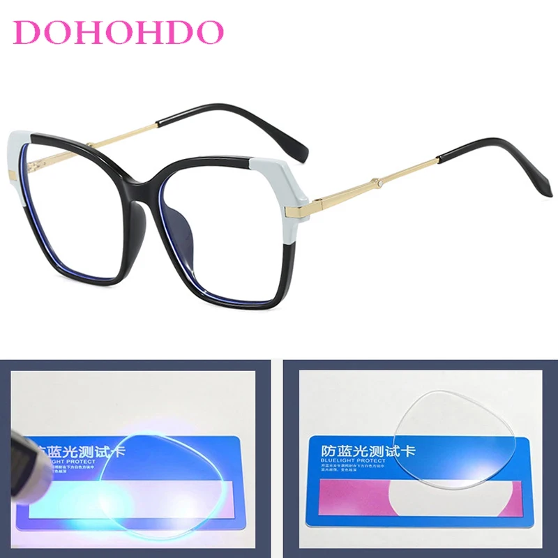 العلامة التجارية الفاخرة تصميم غير النظامية مربع المعادن مكافحة نظارات الضوء الأزرق النساء الرجال الكمبيوتر للعمل المكتبي النظارات البصرية السيدات