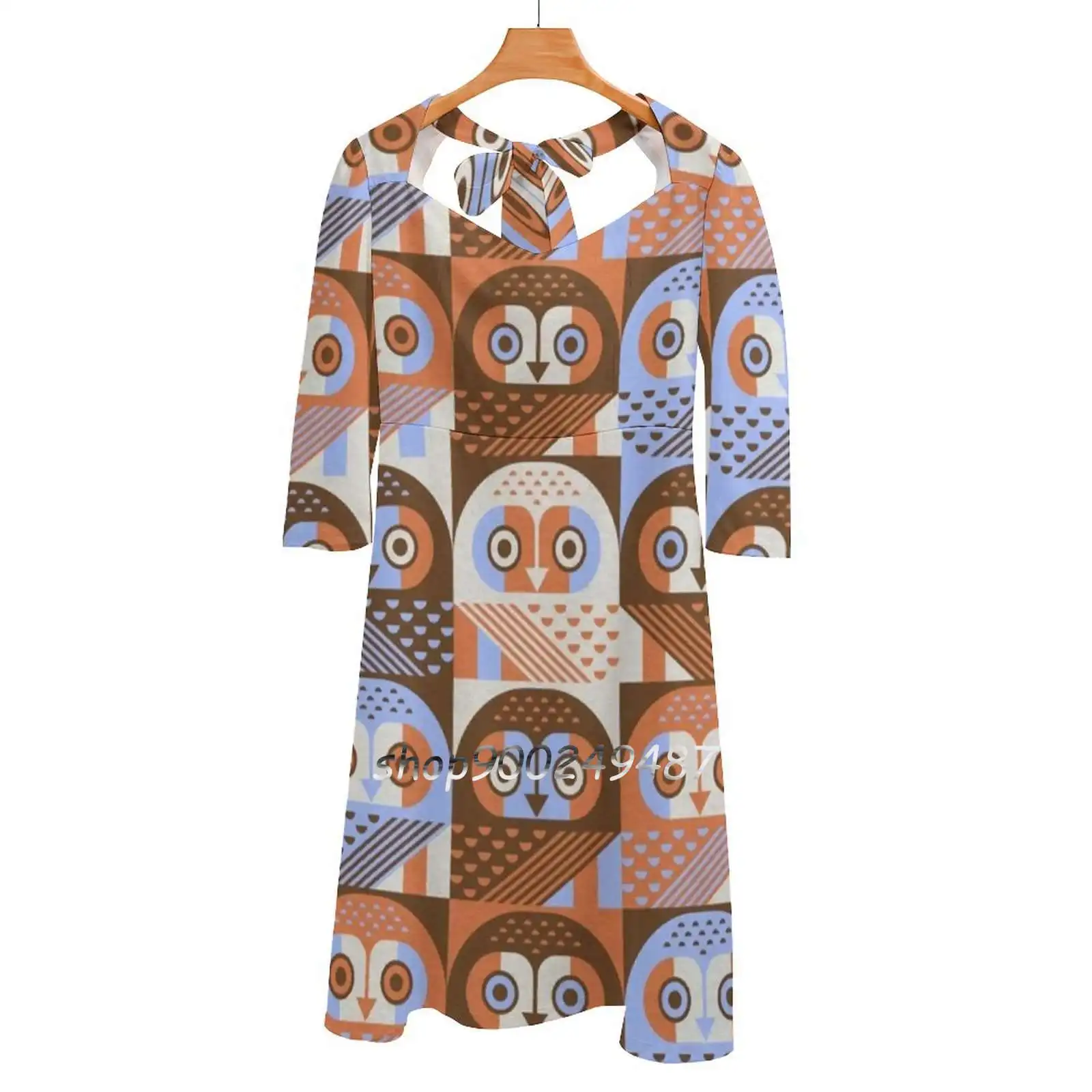 

Elf Owls Evening Party Dresses Midi Sexy Dress Female Sweet One Piece Dress Korean Scottpartridgeart Scott Partridge Graphic