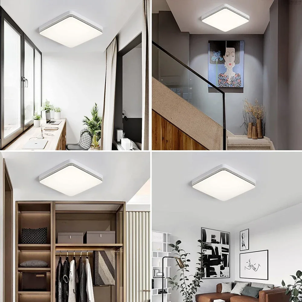 Lámpara de techo Led cuadrada para dormitorio, iluminación moderna de 48W, 36W, 24W y 18W para pasillo interior y cocina