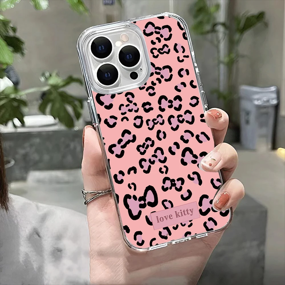 

Leopard bow Clear Case for iPhone16 Pro Max 16Pro 16Plus 16 15 Pro Max 15Pro 15Plus 15 13 13Pro 14 12 11Pro Max Plus