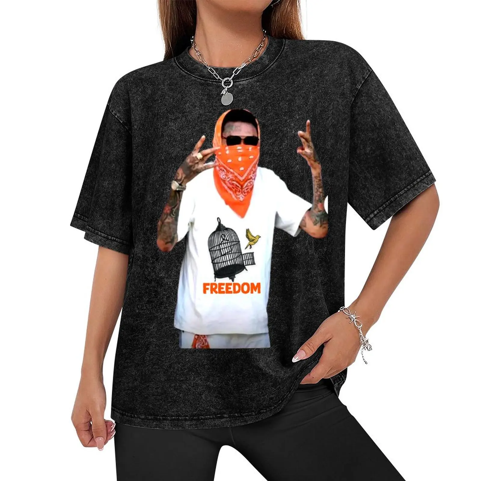 A DI TEECHA AKA VYBZ KARTEL AKA WORLD BOSS T-Shirt blanks Luxury man anime clothes mens clothes