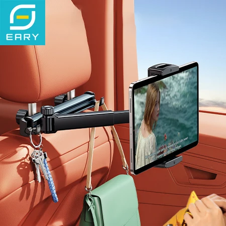 

Eary Car Tablet Holder Mount for Headrest iPad Phone Stand for Back Seat With 2 Hooks Trip Essentials for Kids for 4.7-12.9"Inch