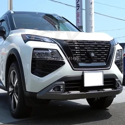 For Nissan Rogue X-Trail T33 2022 2023 ABS Black Front Foglight Bumper Cover Trim Foglight Decoration Round Sticker Styling