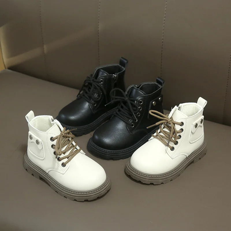 2025 Spring Autumn Winter Ankle Boots Light Girl Platform Shoes Burgundy Beige Black Boys Short Boots Super Cozy Shoes