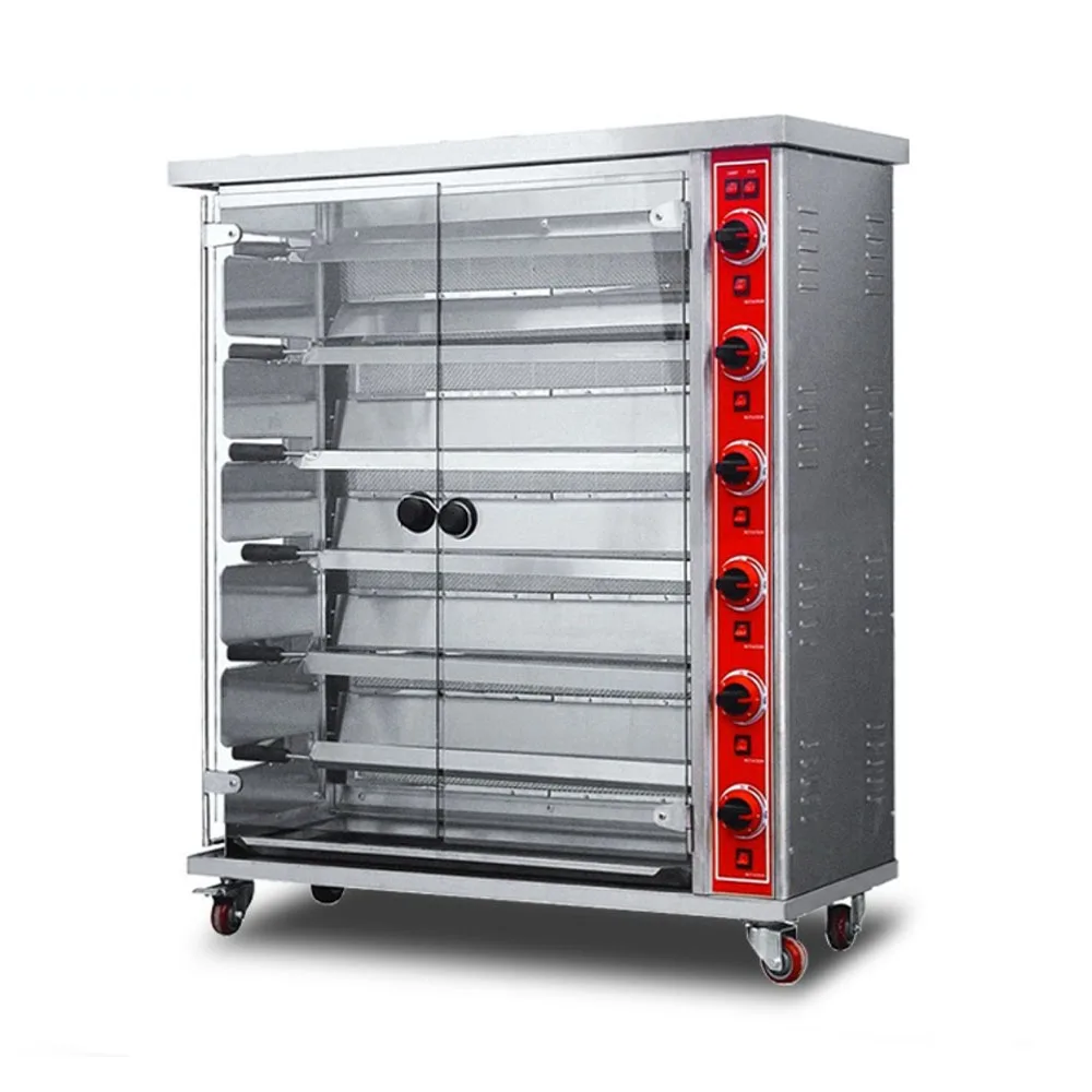 Restaurant Kitchen Equipment Large Commercial Gas Grill Rotisserie Chicken Oven /Electric Rotating Chicken Oven