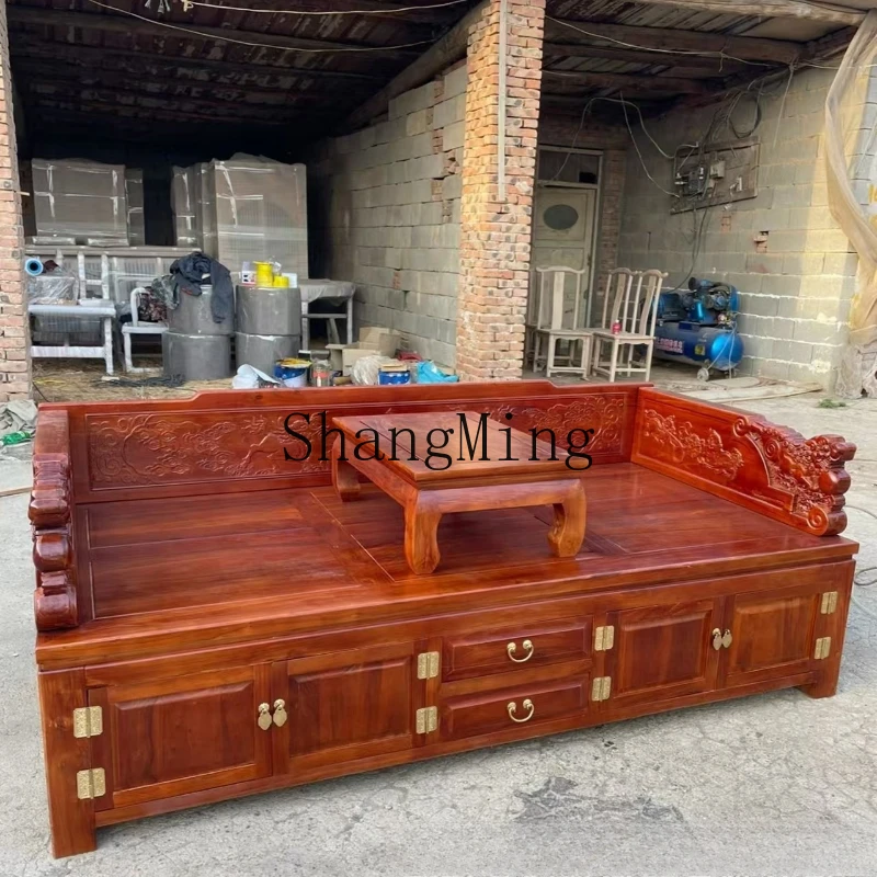 

SM Chinese Arhat bed small apartment living room antique storage sofa bed furniture dual-purpose solid wood