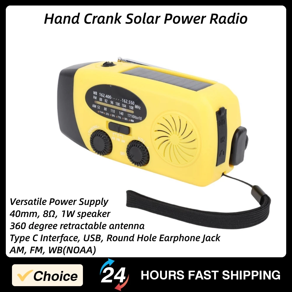 Hand Crank Solar Po…