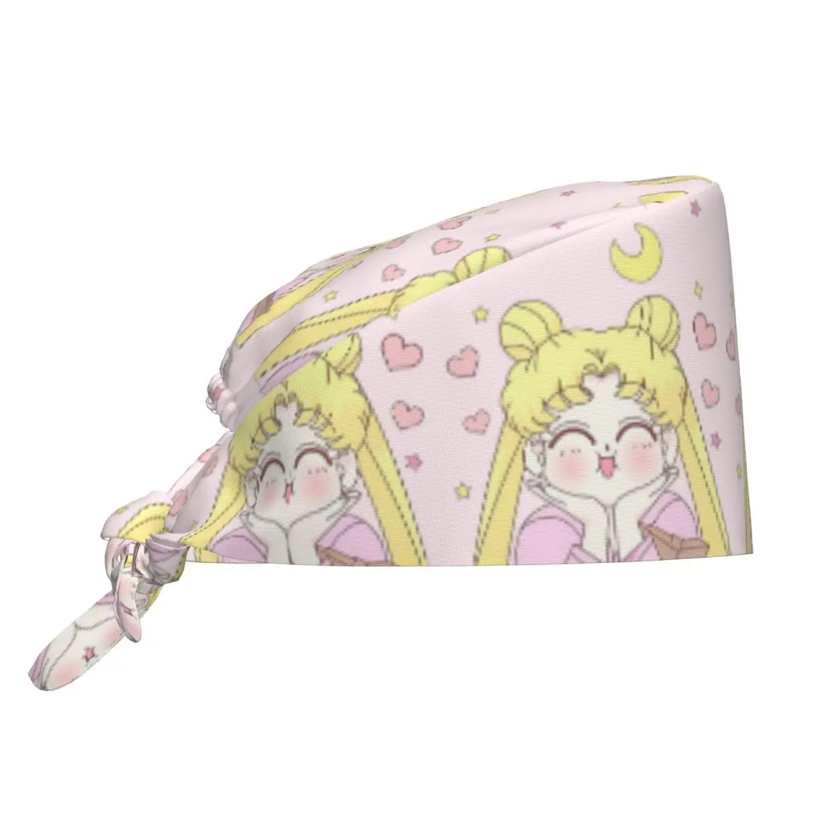 Gorro Kawaii de conejo y luna para chica mágica clásica, gorro quirúrgico para el cuidado de enfermera, gorros de trabajo de enfermería para el cuidado de mascotas Unisex
