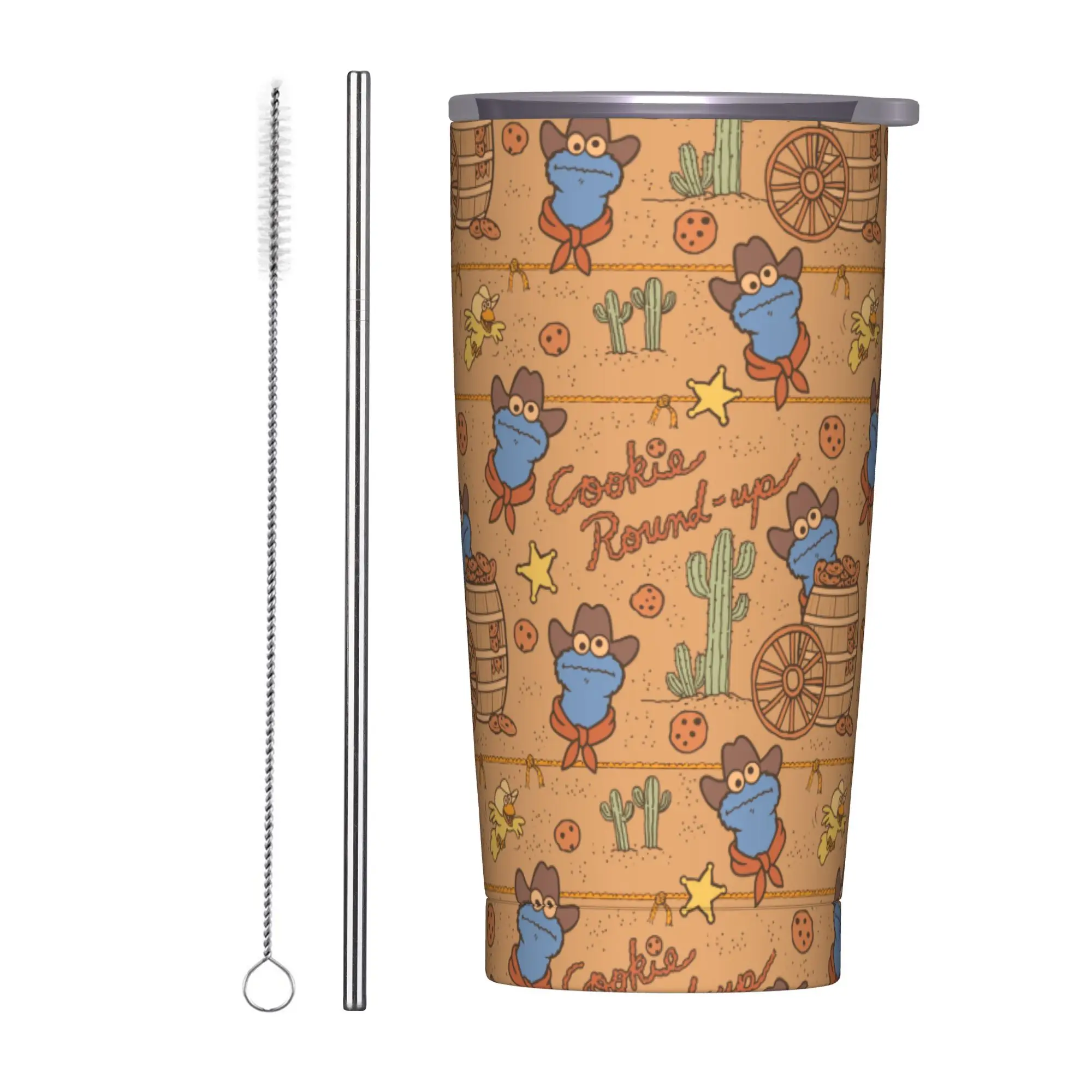 Cookies Monsters Tumbler Vacuum Insulated Cartoon Coffee Cups Vacuum Flask Double Wall Mugs Water Bottle
