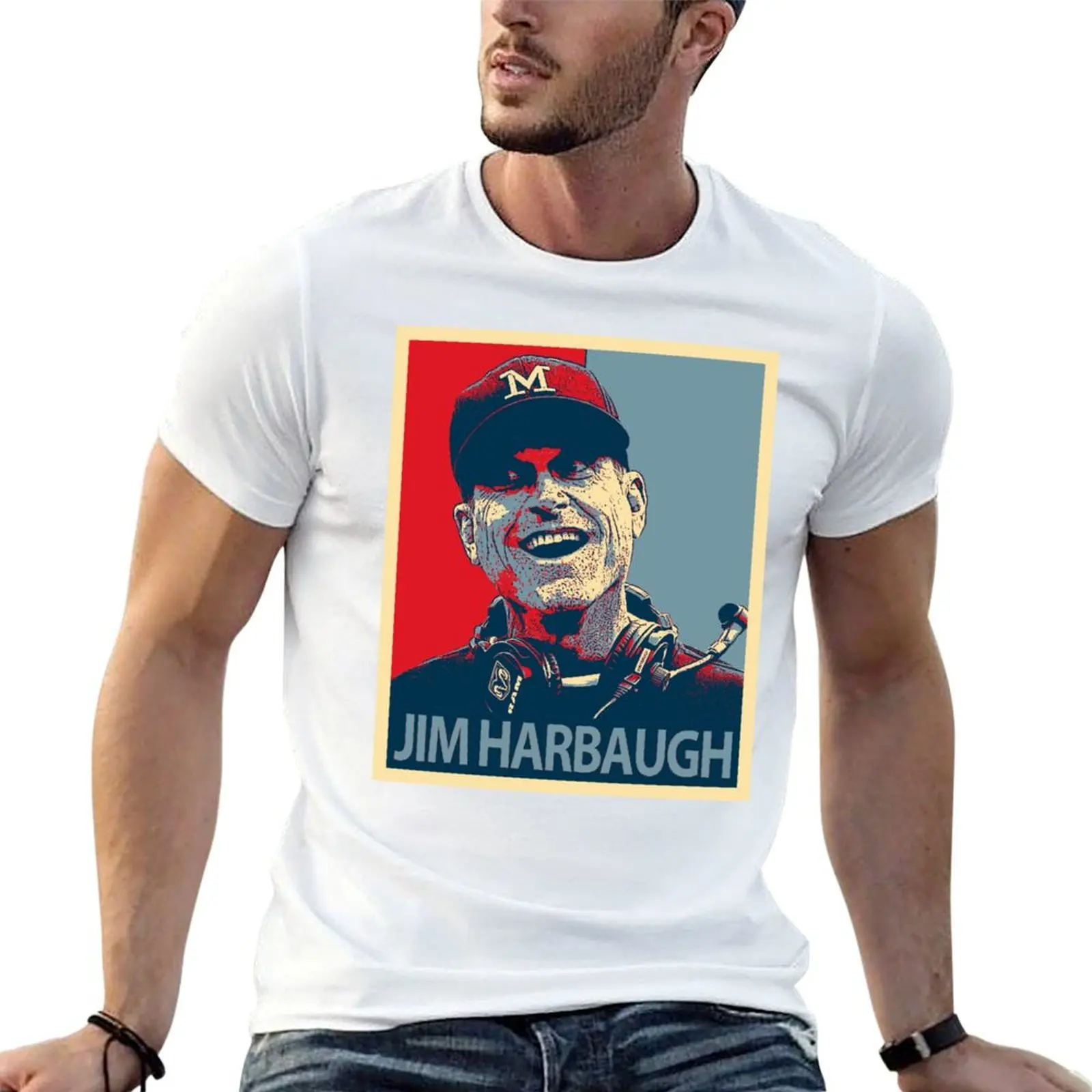 

Футболка Джима Харбау, мужские футболки с рисунком, мужская роскошная футболка