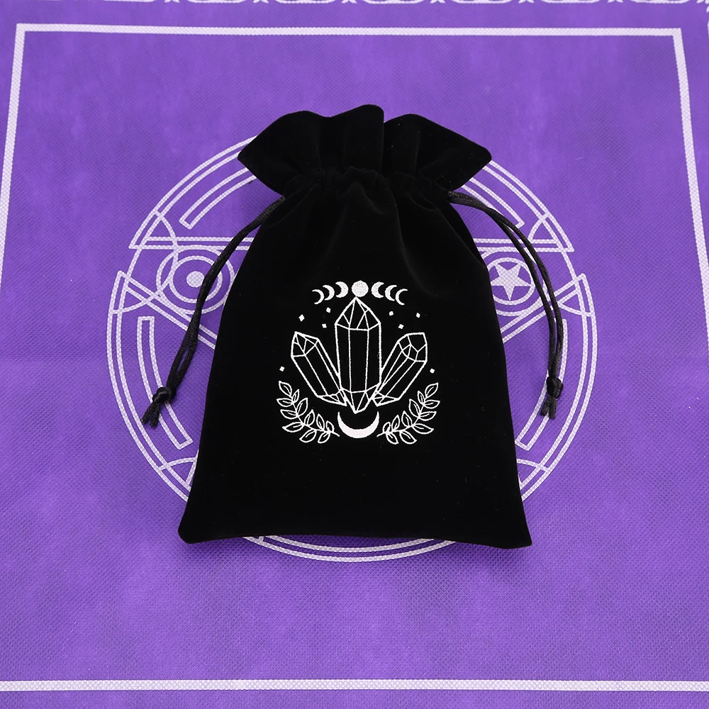 1Pcs 13x18cm Tarot Storage Velvet Bag Drawstring Pocket Board Game Card Embroidery Package Witchcraft Supplies for Altar Tarot