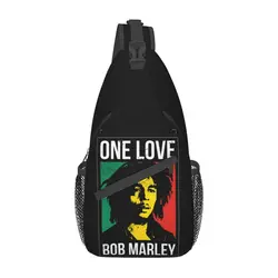 Mochila de hombro personalizable para hombre, bolso cruzado de pecho con tirantes, Marley, Rock, Reggae, Marley, ideal para viajes y ciclismo