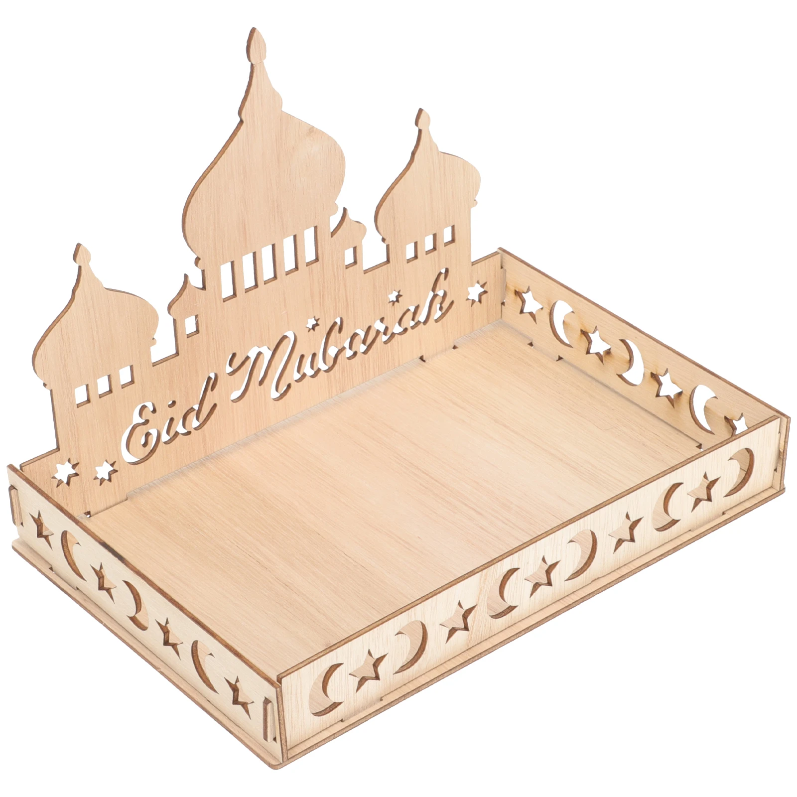 

Wooden Dessert Box Tray Handcrafted Premium Quality Eid Ramadan Decorations Party Tabletop naments Home Accessories