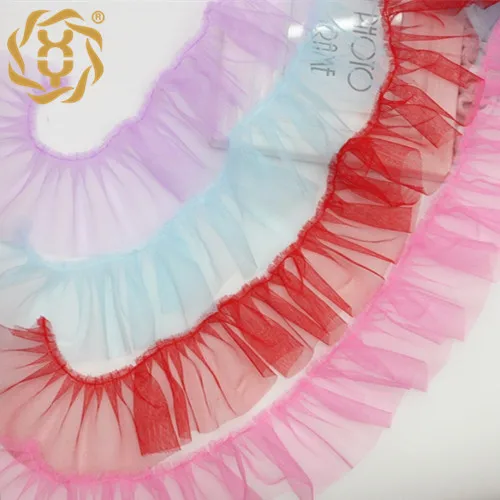 

7cm Mesh Pleated Handmade Toy Pendant DIY Skirt Home Textile Accessories Crafts Ruffle Lace