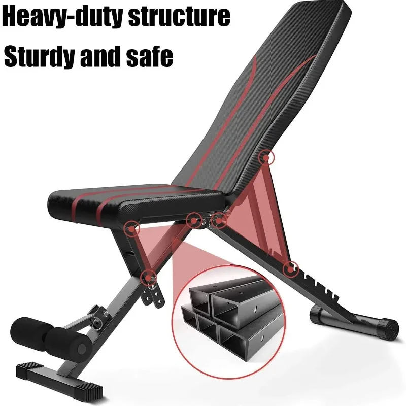 Multi-Functional Foldable Fitness Dumbbell Bench—Versatile Bench/Foldable Design/Comfortable Panels/High-Strength Load Capacity