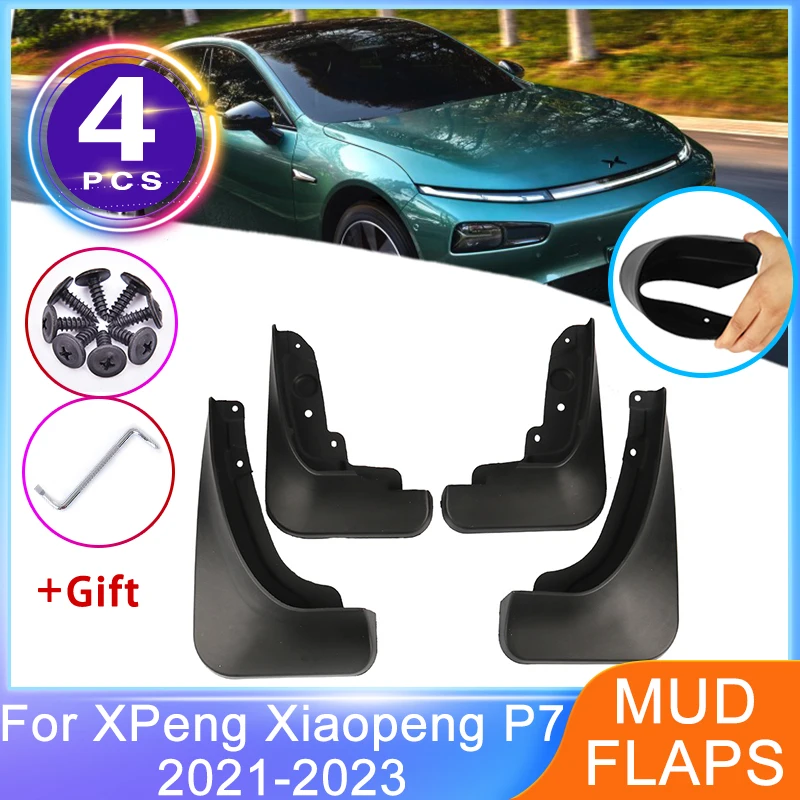 4PCS Mudguard For XPeng Xiaopeng P7 2021~2023 Fender Splash Guards Mud Flaps Mudflaps New Upgrade Car Styline Auto Accessories