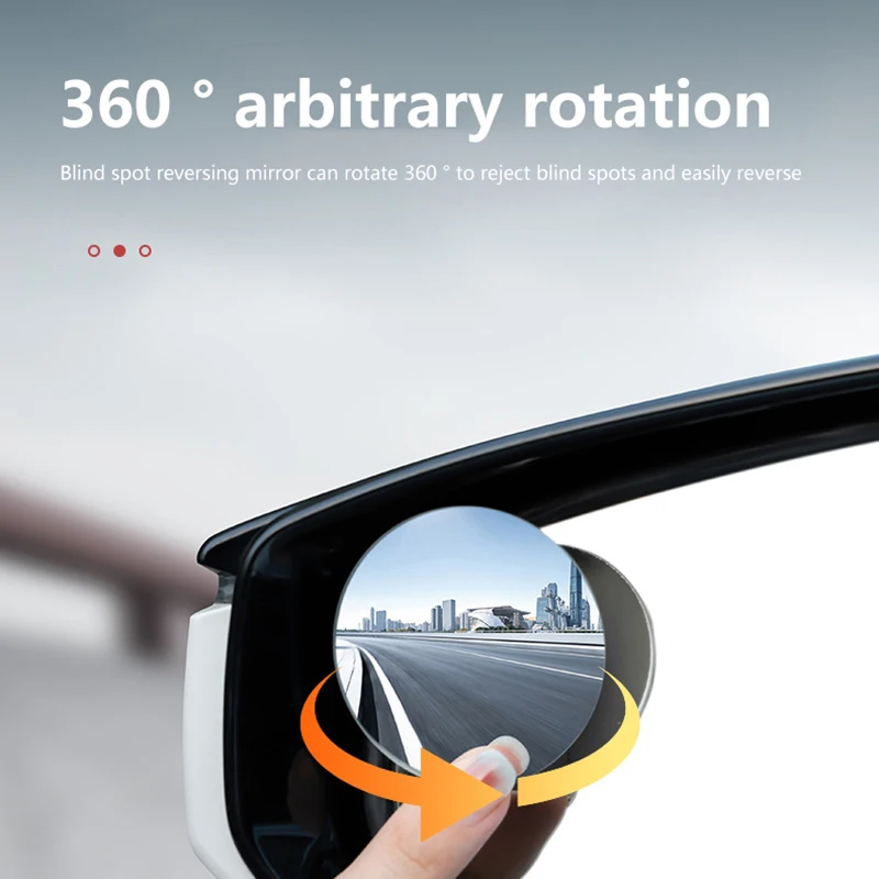 مرآة النقطة العمياء للسيارة مكونة من قطعتين، مرآة أمان مرورية كاملة الرؤية، مساعد ركن محدب بزاوية واسعة 360 درجة #6