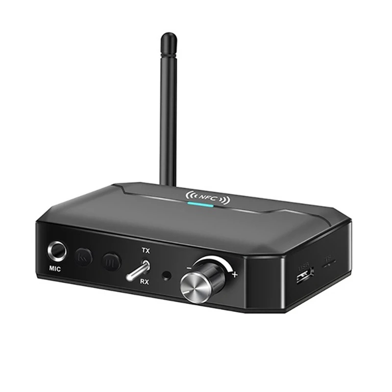 A12E-2 In 1 Bluetooth 5.3 Audio Transmitter Receiver Support NFC USB Wireless Adapter AUX/RCA/TF/Coaxial/6.5MM Interface