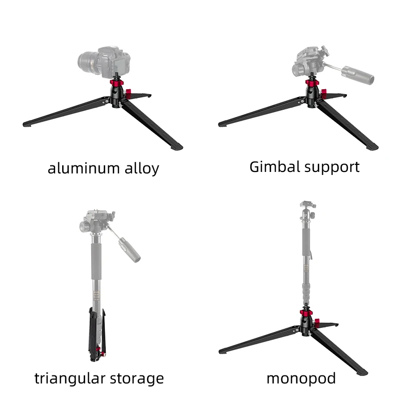 Wspornik ze stopu aluminium Wspornik statywu Wspornik aparatu SLR Mini pulpit Fotografia Podstawa statywu Adapter 3/8 cala Monopod — zdjęcie 3