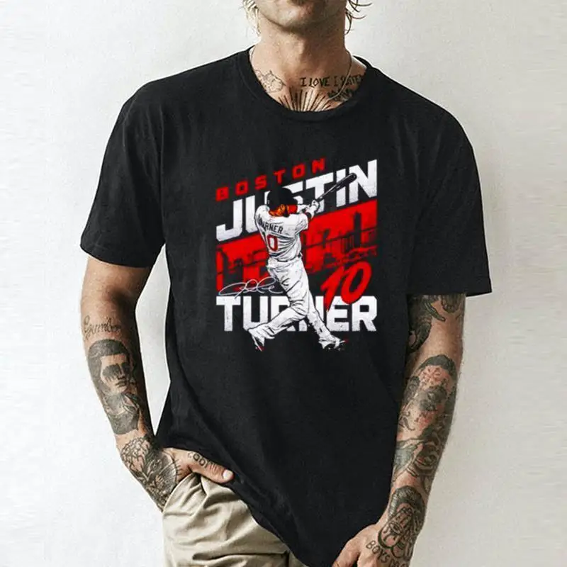 Justin Turner Boston Red City Name    Unisex summer T-shirt Cotton fashion couple clothes