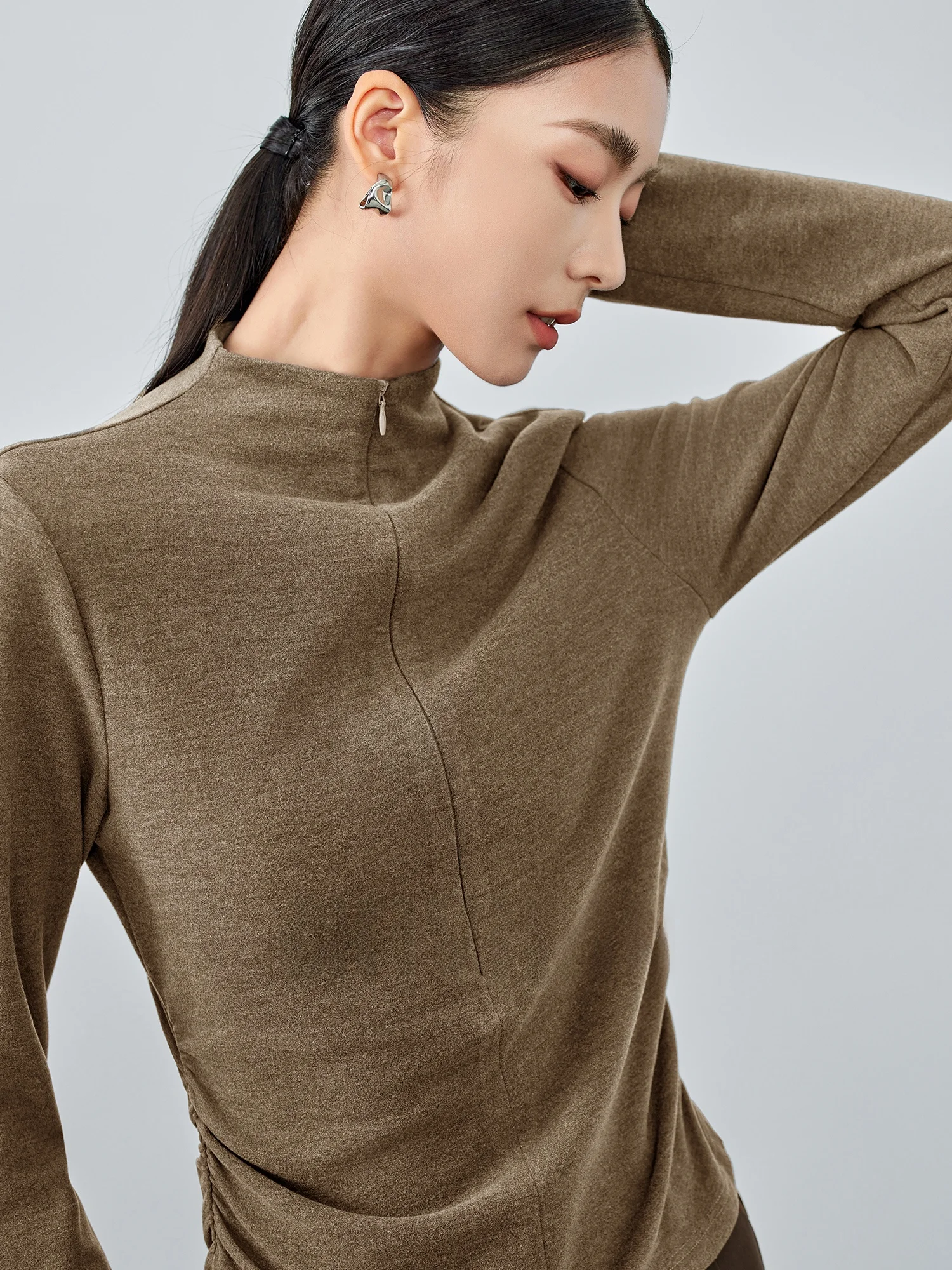 

Chivirin женский открытый жилет на молнии, верхняя футболка с термостойким слоем, корейский вязаный длинный пуловер с круглым вырезом Sve Ne