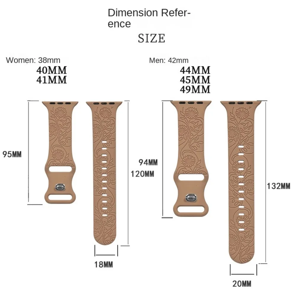 ひまわり柄時計バンドシリコーンギフト花彫刻ストラップ複数の色 38/40/41/42/44/45/49 ミリメートル Apple Watch