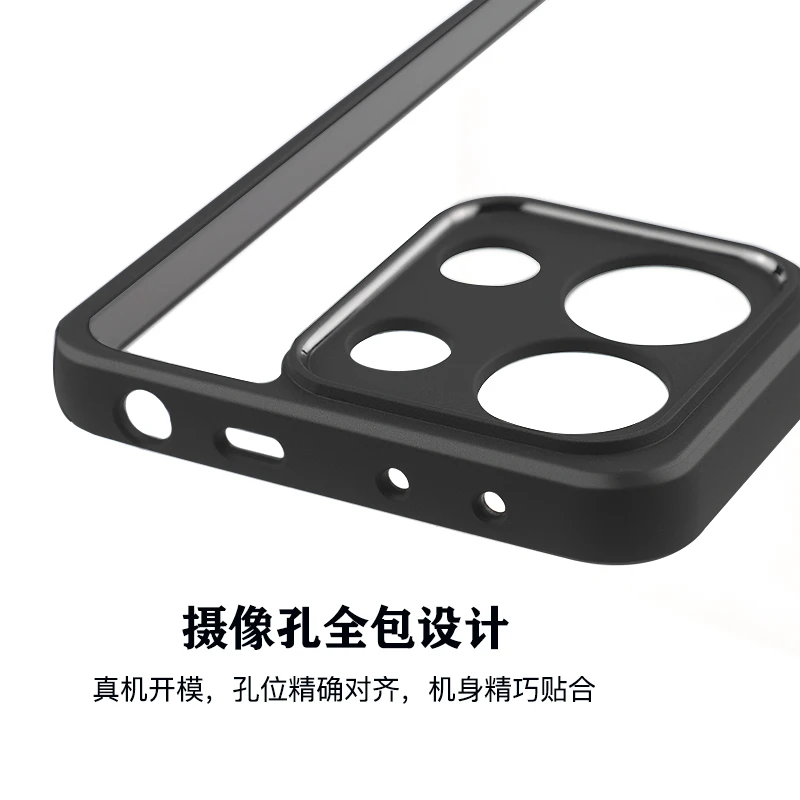 For Xiaomi Redmi Note 13 4G Case Black Edge Transparent PC Cover For Xiaomi Redmi Note 13 4G Shockproof TPU Phone Back Cover