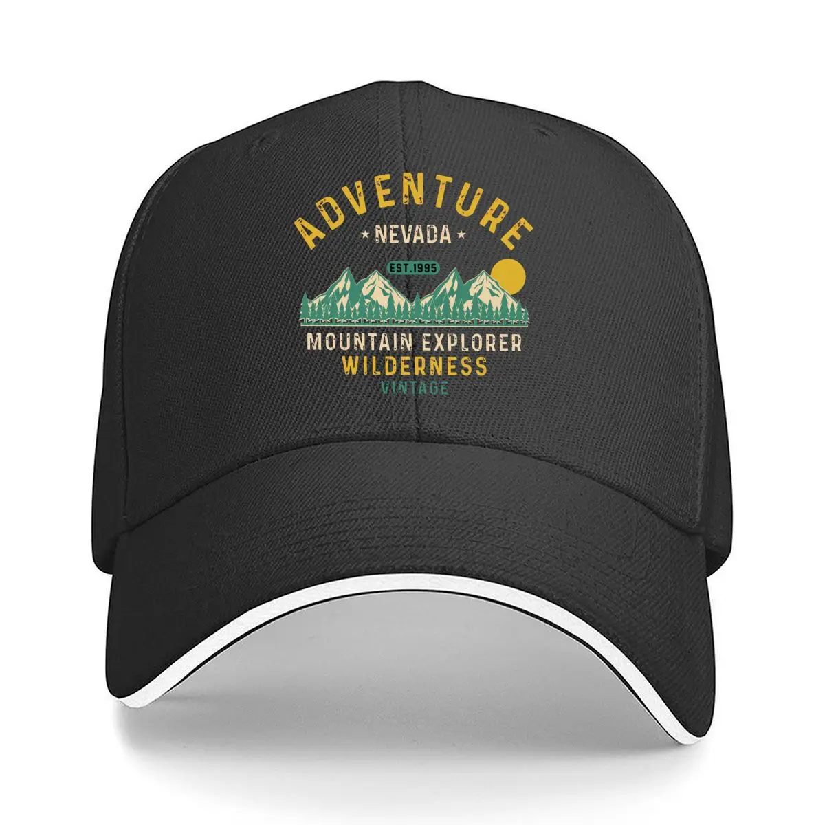Adventure Nevada EST 1995 Mountain Explorer Wilderness Vintage Sandwich Baseball Cap Outdoor Workouts Sun Hat