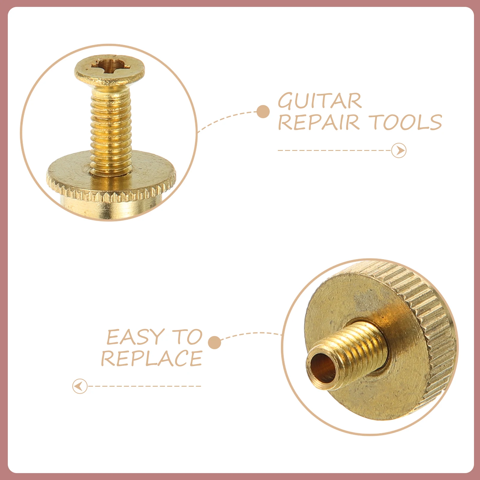 

Brass String Locking Bridge Screws for Guitar Tremolo System Replacement Hardware Golden Guitar Accessories Durability Smooth