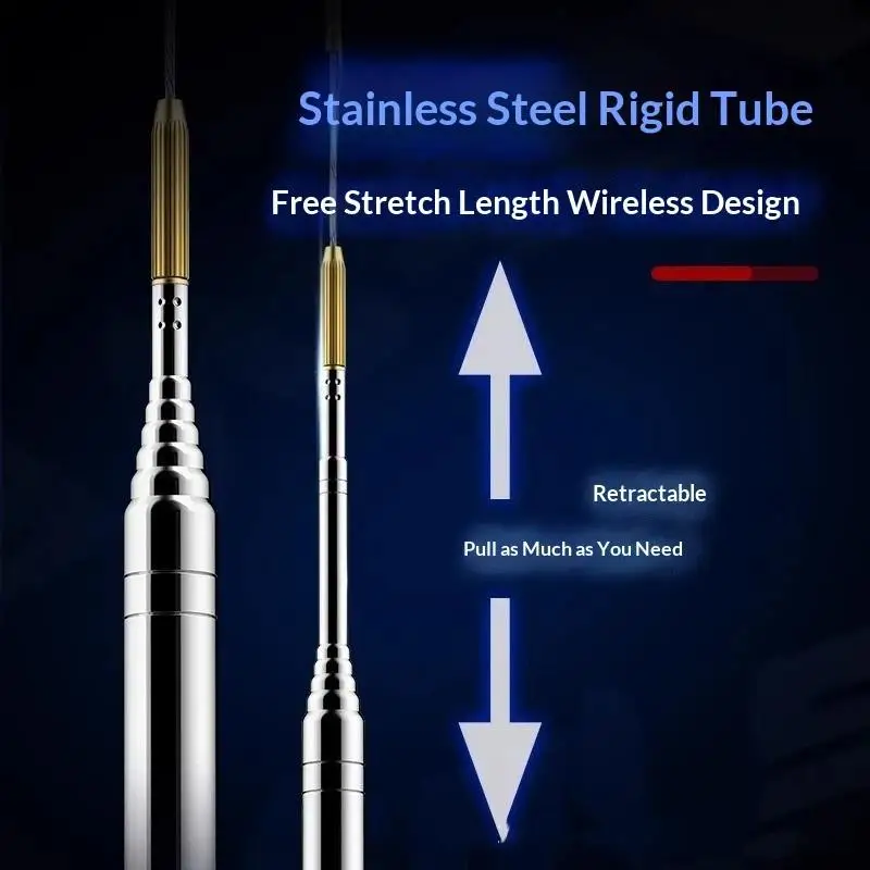 1PC 360 Degree Rotation Barbed Thread Long Fish Hook Telescopic Pole Eel Hook Thread Stainless Steel Handle Ricefield Eel Hook view 5
