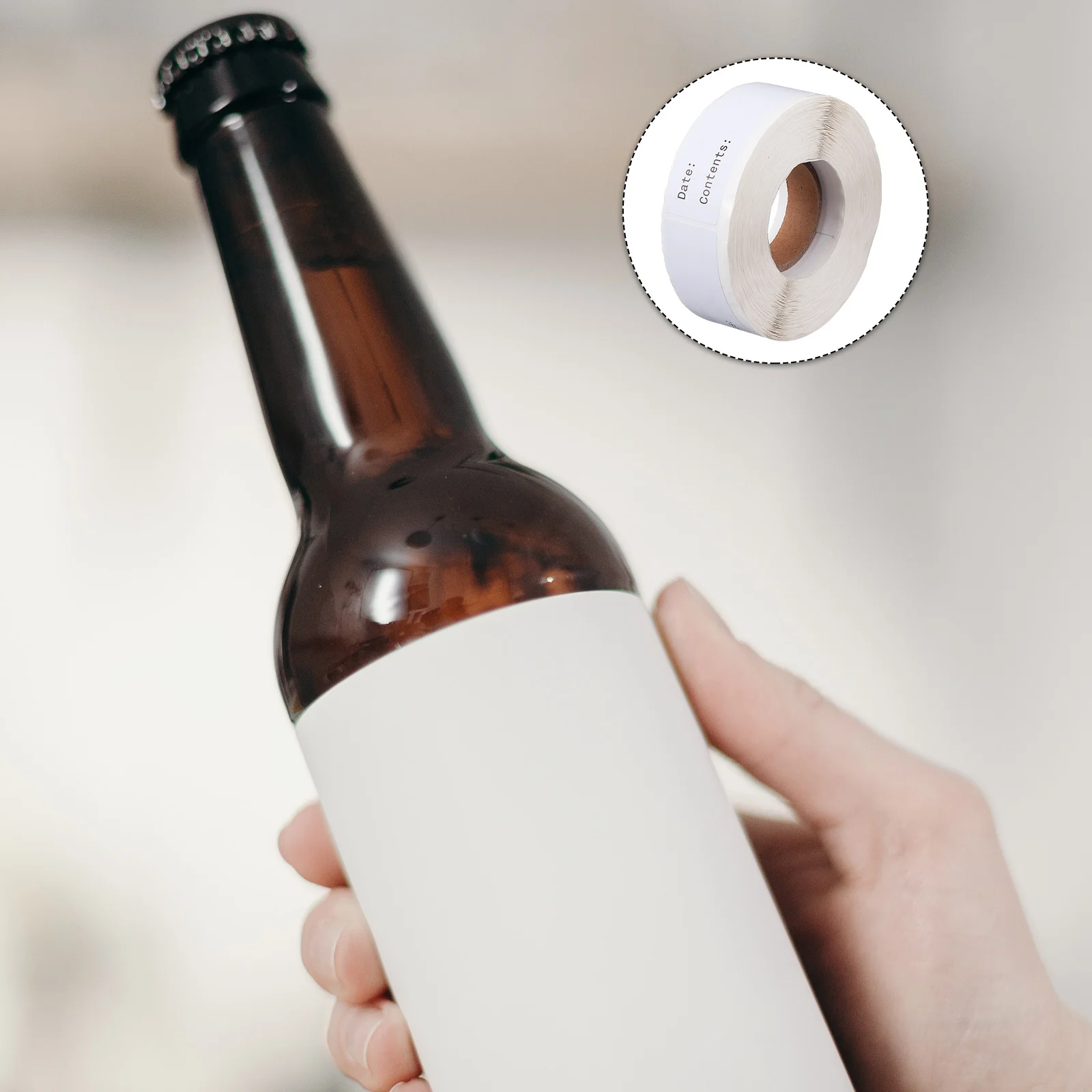 

1 Roll Of Date Labels Blank Self-Adhesive Stickers For Food Classification Jar Labeling Craft Organization Writable Classified