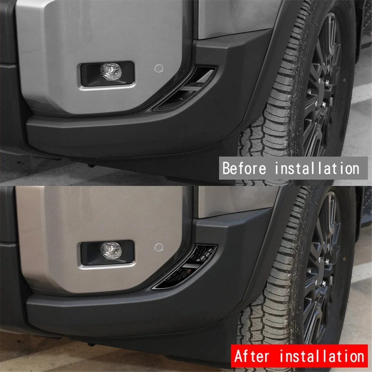 

Инновационная накладка на нижнюю решетку лампы для Toyota Prado LC250 2024, глянцевый черный