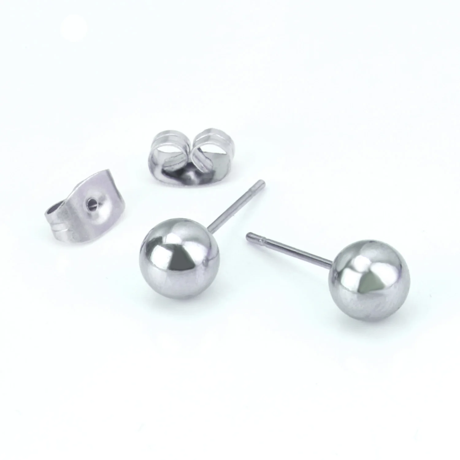 10Pair/Card Steel Ball Stud Earrings Gold Silver Plated Stainless Steel No Fading Women Men Casual Piercing Earrings Jewelry