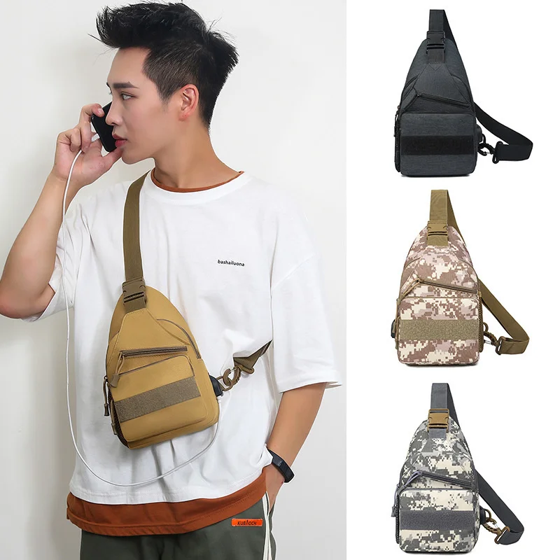 Men's Simple Chest Bag Korean Version of The Trendy Cool Shoulder Waterproof Oxford Cloth Messenger crossbody