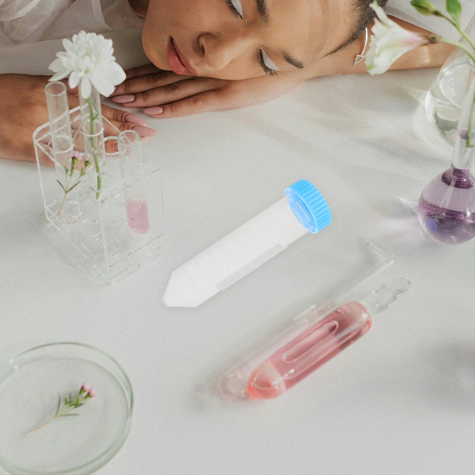 25Pcs Tubes 50ml Smooth Wall Tight Lid Leakproof Lab Sample Storage Container Accurate Scale High Speed