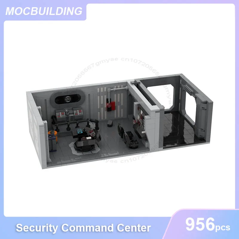 Security Command Center with Hallway MOC Building Blocks DIY Assemble Bricks Space Architecture Display UCS Toys Gifts 956PCS