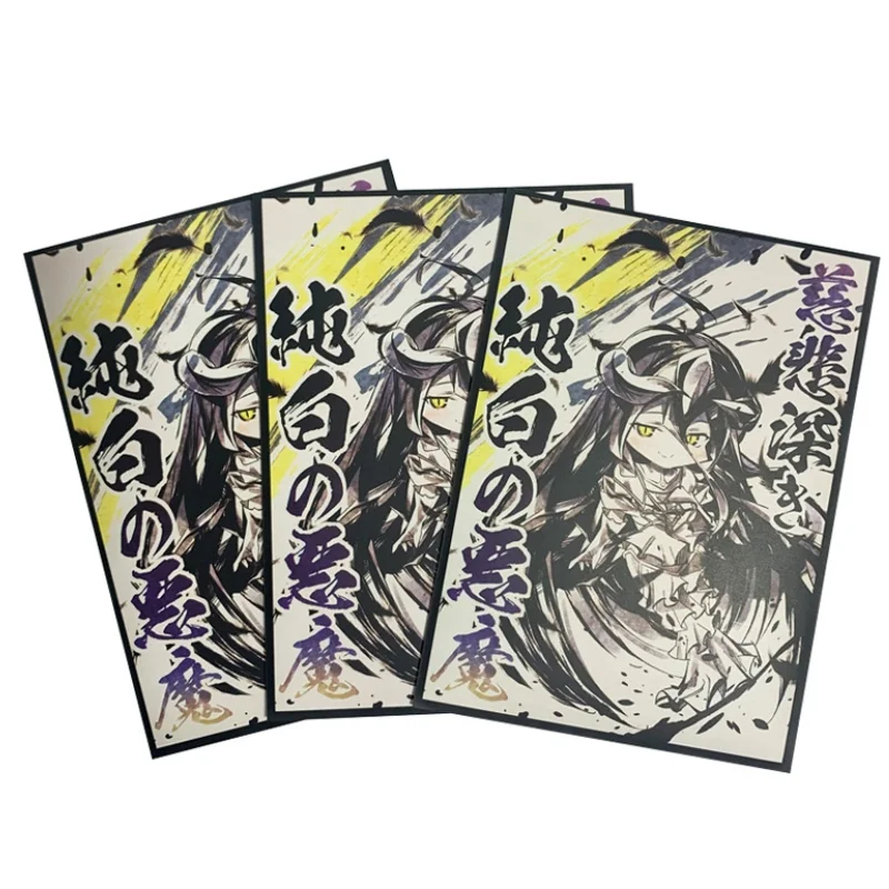 60Pcs/set Cards Sleeve Overlord Albedo Anime Game Characters Colorful DIY Micro Frosted Series Cards Protective Cover ACG Toys