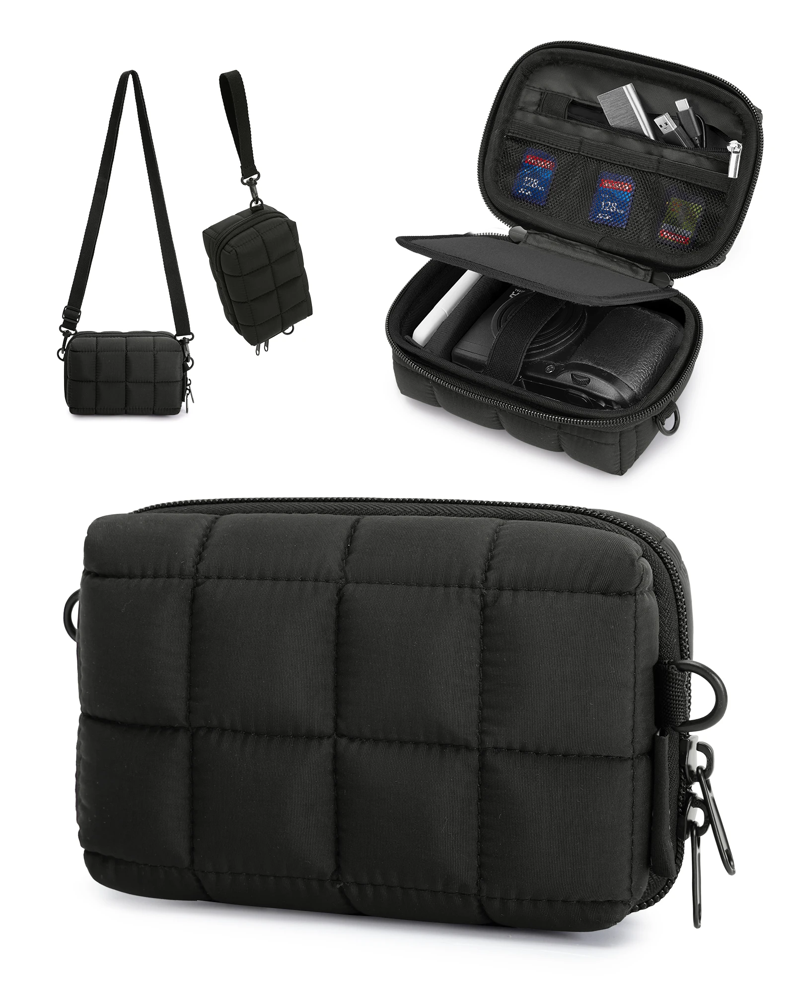 BAGSMART Kleine Digitalkameratasche, leichte, wasserdichte Fotografentaschen für Canon PowerShot Sony DSCW800 DSCW830 GoPro – Detail 18