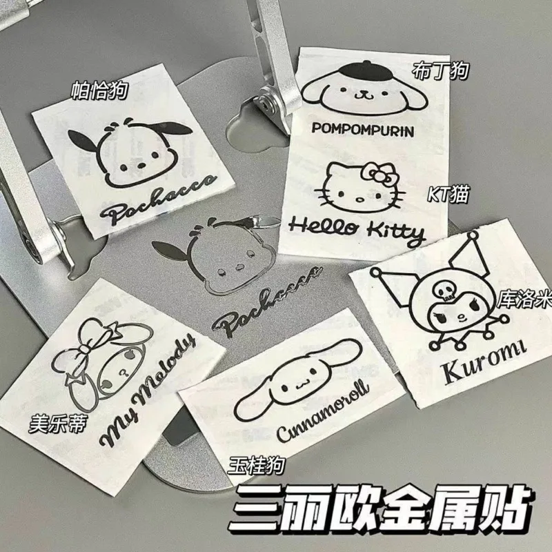

Cartoon Hello Kitty Kuromi My Melody High Value Metal Sticker Small Sticker DIY Decoration Computer Tablet Mobile Phone Sticker