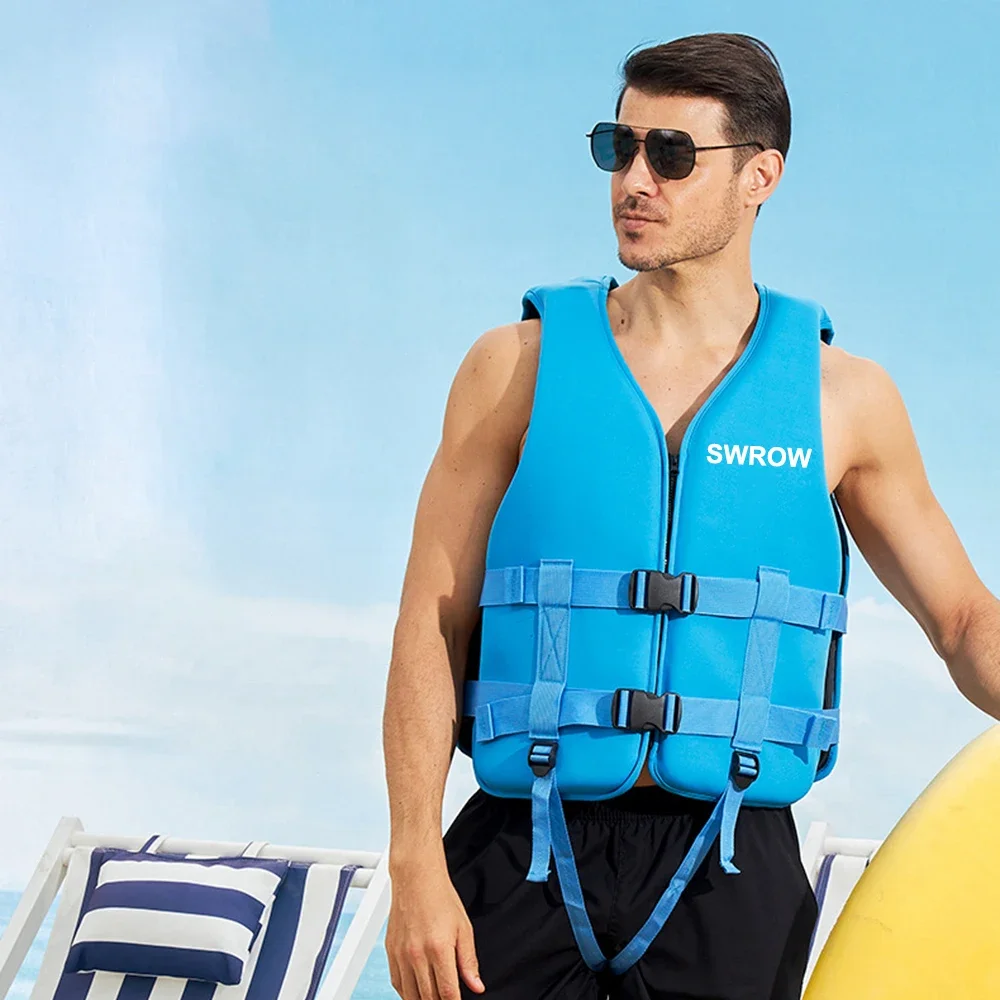 Nueva chaleco salvavidas de neopreno, chaleco salvavidas de seguridad, deportes acuáticos, pesca, kayak, canotaje, natación, deriva, seguridad, mujeres, adultos y niños